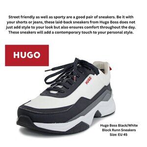 Hugo Boss Gray/White Block Runn Sneakers Size: EU 45
